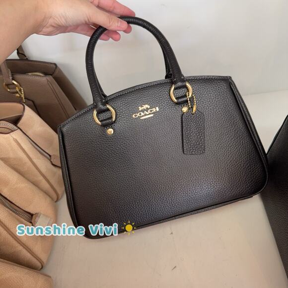 NWT Coach Savannah Leather Carryall Satchel CAL54 Gold/Black